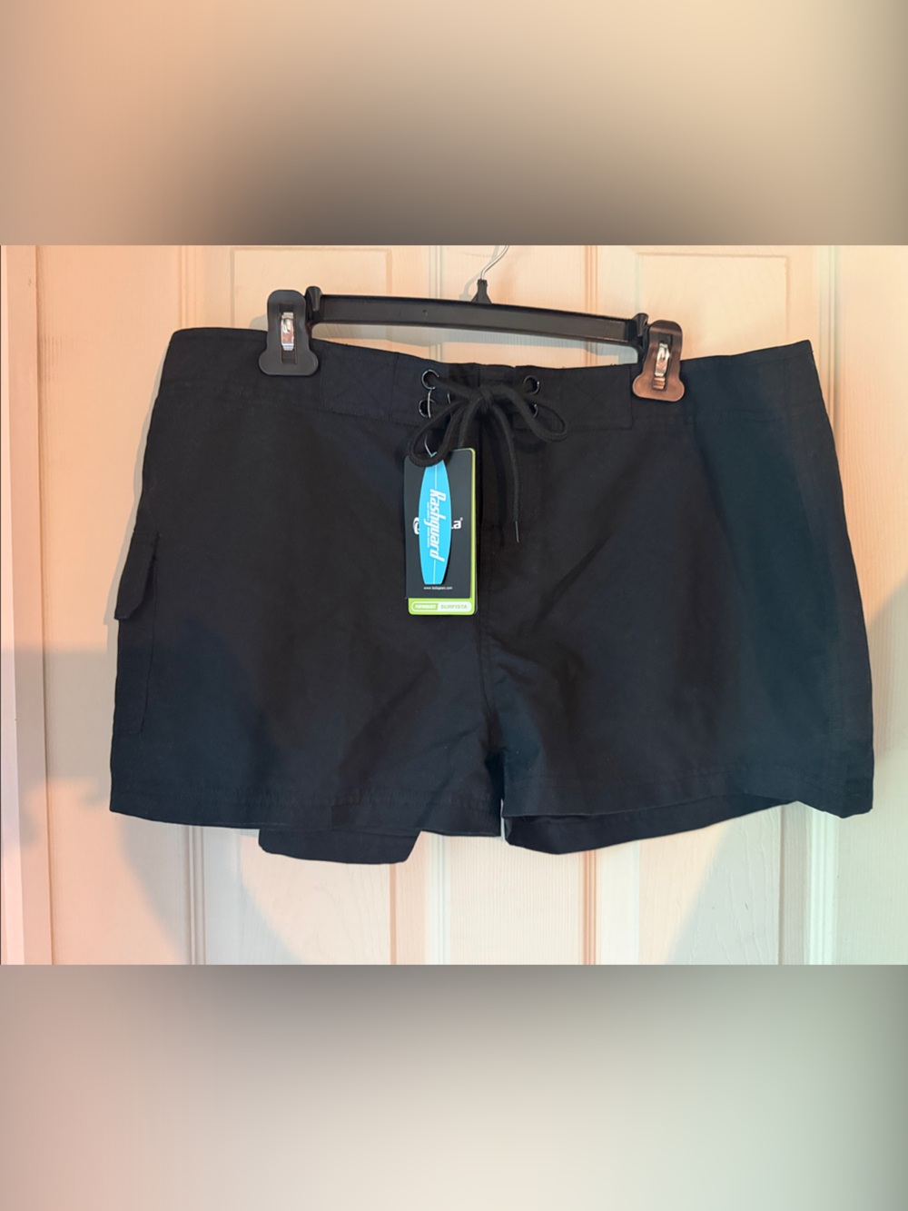 Unbranded Black Men's Swim Shorts with Lace-Up Waist